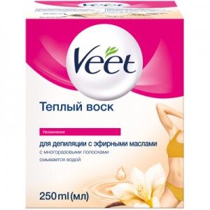 Віск для депіляції Veet теплий з ефірними оліями 250 мл (5003267101058)