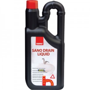 Огляд Засіб для прочищення труб Sano Drain Liquid 1 л (7290012117916): характеристики, відгуки, ціни.