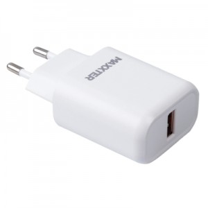 Огляд Зарядний пристрій Maxxter 1 USB + cable Type-C (WC-QC-AtC-01): характеристики, відгуки, ціни.