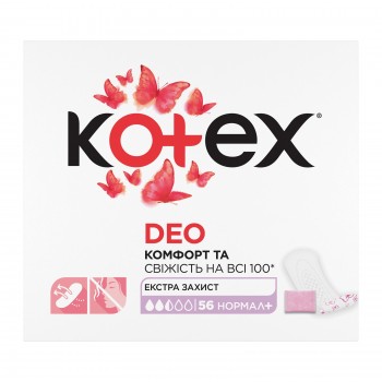 Щоденні прокладки Kotex Normal Plus Deo 56 шт. (5029053548265)