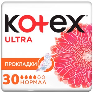 Огляд Гігієнічні прокладки Kotex Ultra Normal 30 шт. (5029053569093): характеристики, відгуки, ціни.