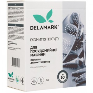 Огляд Порошок для миття посуду в посудомийці DeLaMark 1 кг (4820152330376): характеристики, відгуки, ціни.