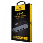 Огляд Концентратор Cablexpert USB-C 2-in-1 (A-CM-COMBO2-01): характеристики, відгуки, ціни.