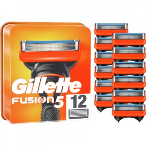 Огляд Змінні касети Gillette Fusion5 12 шт. (7702018441075): характеристики, відгуки, ціни.