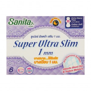 Огляд Гігієнічні прокладки Sanita Super Ultra Slim 35 см 6 шт. (8850461601535): характеристики, відгуки, ціни.