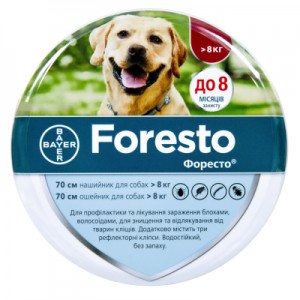 Огляд Нашийник для тварин Bayer Форесто від бліх і кліщів для собак 70 см (4007221038191): характеристики, відгуки, ціни.