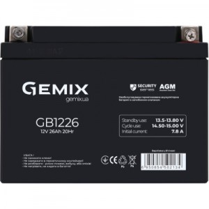 Огляд Батарея до ДБЖ Gemix GB 12V 26Ah Security (GB1226): характеристики, відгуки, ціни.