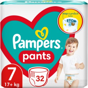 Огляд Підгузок Pampers Pants Розмір 7 (17+ кг) 32 шт (8006540374559): характеристики, відгуки, ціни.
