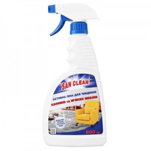 Огляд Засіб для чищення килимів San Clean з розпилювачем 500 г (4820003542996): характеристики, відгуки, ціни.