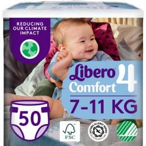 Огляд Підгузок Libero Comfort Розмір 4 (7-11 кг) 50 шт (7322541756844): характеристики, відгуки, ціни.