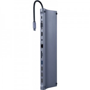 Огляд Концентратор Cablexpert USB-C 9-in-1 (USB-hub + HDMI/VGA/PD/CR/LAN/3.5mm) (A-CM-COMBO11-01): характеристики, відгуки, ціни.