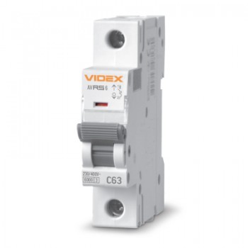 Автоматичний вимикач Videx RS6 RESIST 1п 63А 6кА С (VF-RS6-AV1C63)