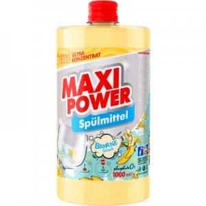 Огляд Засіб для ручного миття посуду Maxi Power Банан запаска 1000 мл (4823098411987): характеристики, відгуки, ціни.