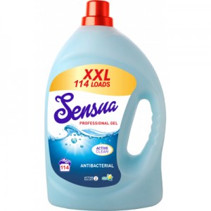 Огляд Гель для прання Sensua Professional Gel Antibacterial для всіх типів тканин і кольорів 4 л (4820167005368): характеристики, відгуки, ціни.