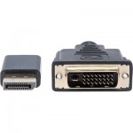 Огляд Кабель мультимедійний DisplayPort M to DVI-D 25 M 3.0m Manhattan Intracom (152136): характеристики, відгуки, ціни.