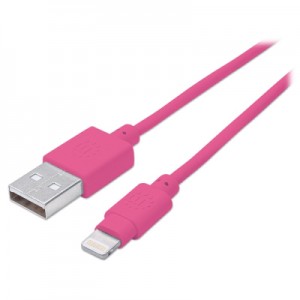 Огляд Дата кабель iPhone 5/6/Ipad 4, 0.15m pink Manhattan Intracom (394420): характеристики, відгуки, ціни.