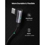 Огляд Дата кабель USB 2.0Type-C to Type-C 2.0m 5A 100W US335 90-degree Space Gray Ugreen (70698): характеристики, відгуки, ціни.