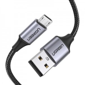 Огляд Дата кабель USB 2.0 AM to Micro 5P 1.5m US290 Silver Ugreen (US290/60152): характеристики, відгуки, ціни.