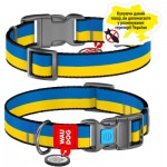 Огляд Нашийник для тварин WAUDOG Nylon з QR паспортом Colors of freedom пластиковий фастекс XL (4504-4020): характеристики, відгуки, ціни.