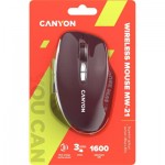 Огляд Мишка Canyon MW-21 Wireless Blue LED Burgundy (CNS-CMSW21BR): характеристики, відгуки, ціни.