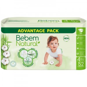 Підгузки Bebem Natural 4 maxi 7-14 кг 52 шт (8690536836307)