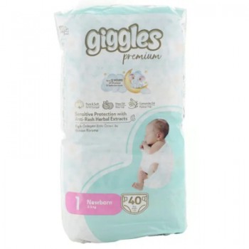 Підгузки Giggles Premium 1 Newborn 2-5 кг 40 шт (8680131206872)