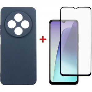 Чохол до мобільного телефона Dengos Xiaomi Redmi 14C Carbon + glass (Blue) (DG-KM-120)