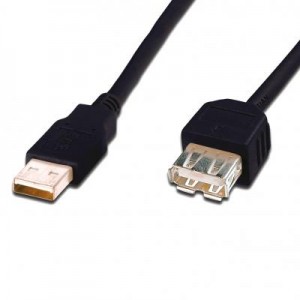 Дата кабель USB 2.0 AM/AF Digitus (AK-300200-018-S)