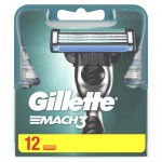 Огляд Змінні касети Gillette Mach3 12 шт. (3014260323240): характеристики, відгуки, ціни.