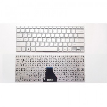 Клавіатура ноутбука Sony SVF14E (Fit 14E Series) серебро без рамки UA (A43794)