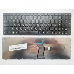 Клавіатура ноутбука Lenovo IdeaPad G570/G770/Z560 Series черная с черной рамкой RU (A43392)
