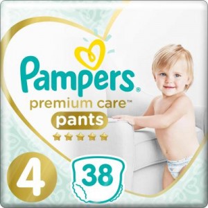 Огляд Підгузки Pampers Premium Care Pants Maxi Розмір 4 (9-15 кг) 38 шт (8001090759832): характеристики, відгуки, ціни.