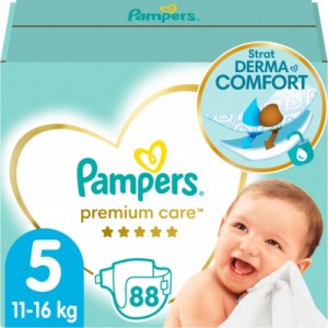 Огляд Підгузок Pampers Premium Care Junior 5 (11-16 кг) 88шт (4015400541813): характеристики, відгуки, ціни.