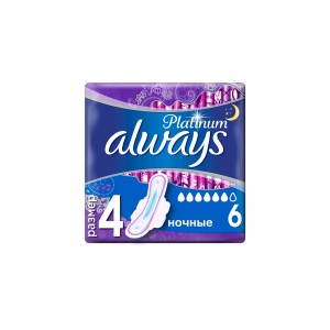 Огляд Гігієнічні прокладки Always Platinum Night Single 6шт (8001090430700): характеристики, відгуки, ціни.