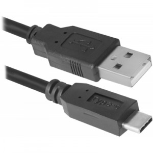 Огляд Дата кабель USB 2.0 AM to Type-C 1.0m USB09-03PRO black Defender (87492): характеристики, відгуки, ціни.