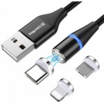 Огляд Дата кабель USB 2.0 AM to Lightning + Micro 5P + Type-C 1.0m Magnetic ColorWay (CW-CBUU038-BK): характеристики, відгуки, ціни.