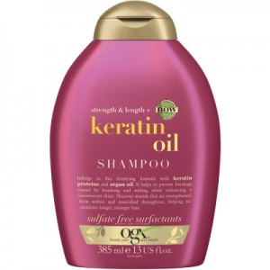 Огляд Шампунь OGX Keratin Oil проти ламкості з кератиновою олією 385 мл (0022796977519): характеристики, відгуки, ціни.