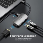 Огляд Концентратор Vention USB3.1 Type-C --> HDMI/VGA/USB 3.0/PD 100W Hub 4-in-1 (TOAHB): характеристики, відгуки, ціни.