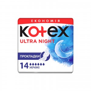 Гігієнічні прокладки Kotex Ultra Night 14 шт. (5029053545226)