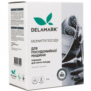 Огляд Порошок для миття посуду в посудомийці DeLaMark 3 кг (4820152332141): характеристики, відгуки, ціни.