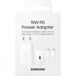 Огляд Зарядний пристрій Samsung 15W Power Adapter (w C to C Cable) White (EP-T1510XWEGRU): характеристики, відгуки, ціни.