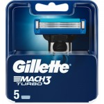 Огляд Змінні касети Gillette Mach3 Turbo 5 шт. (7702018552344): характеристики, відгуки, ціни.