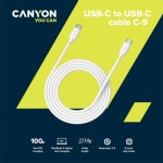 Огляд Дата кабель USB-C to USB-C 1.2m 100W 20V/ 5A white Canyon (CNS-USBC9W): характеристики, відгуки, ціни.