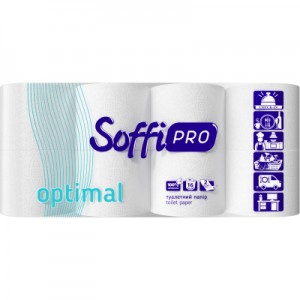 Огляд Туалетний папір SoffiPRO Optimal 2 шари 16 рулонів (4820003833582): характеристики, відгуки, ціни.