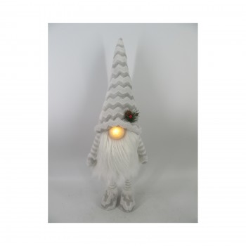 Новорічна фігурка Novogod`ko Гном білий, 60см, LED ніс. (974626)