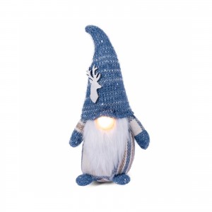 Огляд Новорічна фігурка Novogod`ko Гном у блакитному ковпаку, 31 см, LED ніс (974645): характеристики, відгуки, ціни.