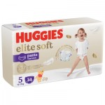 Огляд Підгузки Huggies Elite Soft 5 (12-17кг) Mega 34 шт (5029053549354): характеристики, відгуки, ціни.