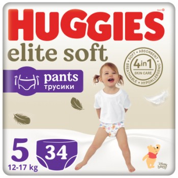 Підгузок Huggies Elite Soft 5 (12-17кг) Mega 34 шт (5029053549354)