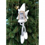 Огляд Новорічна фігурка Jumi Ангел, текстиль, сіро-білий, 35 см (5900410426252): характеристики, відгуки, ціни.
