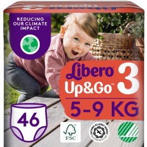 Огляд Підгузок Libero Up&Go Розмір 3 (5-9 кг) 46 шт (7322541742076): характеристики, відгуки, ціни.